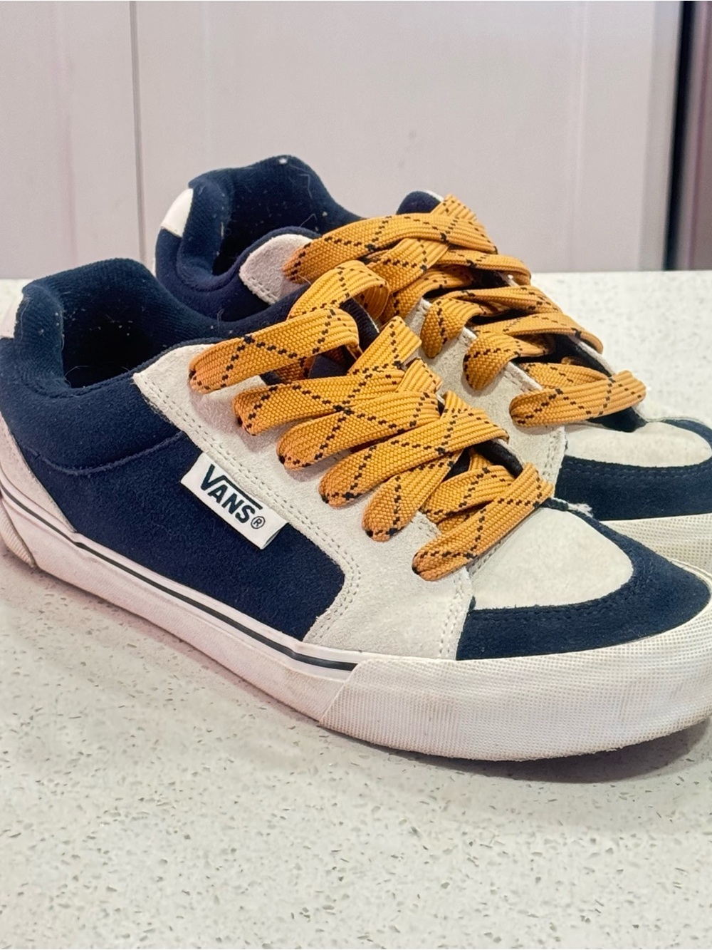 Vans Chukka Push Navy Yellow 8.5 men 10 women fat laces skater 00